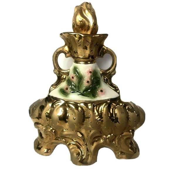 Vintage 1972 James B Jim Beam Weeping Gold Whisky Flowers Decanter Empty Bottle  - Picture 1 of 9